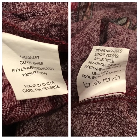 Eyeshadow Burgundy Floral Swing Dress, Size M - Picture 8 of 8